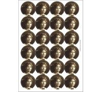 Emmeline Pankhurst Suffragette Circular Matt Paper Stickers A4 Sheet of 24 (Each Sticker is 45mm Diameter)
