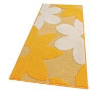 emmevi 3D Kitchen Rug, Three-Dimensional Flower, Soft, Edged, Modern, Non-Slip Runner, 50 x 135 cm, Yellow