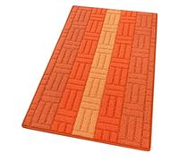 emmevi Absorbent 3D Weave Kitchen Rug, Various Sizes and Colours, Multi-purpose Bathroom, Bedroom, Hallway, 100% Made in Italy, Mod.MIA 57 x 190 cm, Orange