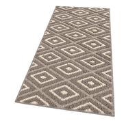 emmevi Beige_A Rug for Home Kitchen 3D Rhombus Three-Dimensional Edged Modern Absorbent Non-Slip 50 x 80 cm