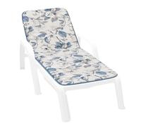 emmevi Ecru Sun Lounger Cushion Shabby Chic Flowers Soft Mattress Folding Garden Sunbed