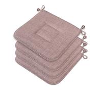 emmevi Set of 4 Chair Cushions Cotton Soft Washable Universal Kitchen Chair Covers Pastel Red