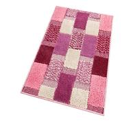 emmevi Soft Non-Slip Absorbent Bath Mat, Soft Shower Rug, Lilac, 60 x 140 cm, Pink