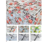 emmevi Transparent Modern Anti-Scratch Various Sizes Patterned Plastic PVC Cover Custom Made Table Protectors MOD.Kristal Printed (G) 140x50