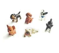 EMMEXX 6pcs 1:12 Scale Whimsical Rustic Classic Miniature Unisex Cat and Dog Miniature Model Doll House Home Moss Decoration Dollhouse Decoration