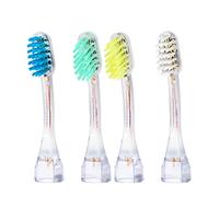 emmi®-dent 4X M4 Toothbrush Heads (1x Blue + 1x White + 1x Red + 1x Mint) I Replacement Brushes with Small Brush Head for Children & Small Jaws I for All emmi®-dent Platinum Ultrasonic Toothbrushes