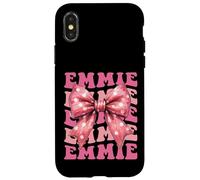 EMMIE Name Coquette Bow Aesthetic for Women Girls Case for iPhone X/XS