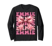Emmie Name Coquette Bow Aesthetic for Women Girls Long Sleeve T-Shirt