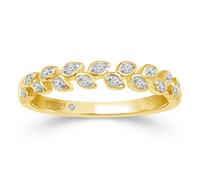Emmy London 18ct Yellow Gold Diamond Leaf Eternity Ring