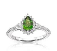 Emmy London 9ct White Gold Tourmaline 0.33ct Diamond Ring