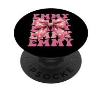 EMMY Name Coquette Bow Aesthetic for Women Girls PopSockets Adhesive PopGrip