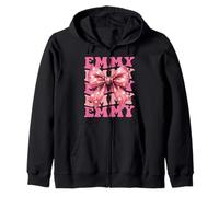 EMMY Name Coquette Bow Aesthetic for Women Girls Zip Hoodie