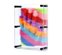 EMNIMQ 3D Pin Art Board 20 * 15 * 4.2cm Classic 3D Pin Art Board,Rainbow Pin Art Impression,Pin Art 3D Sculpture Rainbow,Glow in the Dark Pin Art,for Home Office Desktop Decoration (Multicolor)