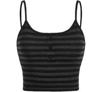 Emo Alt Goth Grunge Tank Tops, Y2k Spaghetti Strap Camisole Tops, Summer Gothic Clothes Backless Vest (S,Black3)