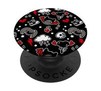 Emo Bat Scene Kid Halloween Chibi Skull Broken Heart Alt PopSockets Adhesive PopGrip