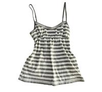 Emo Coquette Cropped Top Grunge 2000s Spaghetti Strap Tops Streetwear Vintage Camisole Y2k Cheetah Tops, Grey Striped, M