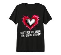 Emo Dont Get Too Close Heart Alternative Sad Valentine Premium T-Shirt