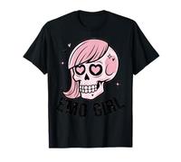 Emo Girl Pink Skull Goth Scene Kid Emo Music 2000s Punk Emo T-Shirt