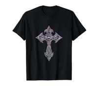 Emo Goth Cross Minimal Gothic Symbol Alt Y2K Value Graphic T-Shirt, Men, Black, M