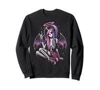 Emo Goth Girl Skeleton Girl Angel Punk Dark Gothic Style Sweatshirt