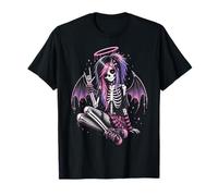Emo Goth Girl Skeleton Girl Angel Punk Dark Gothic Style T-Shirt