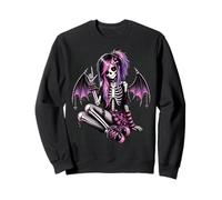Emo Goth Girl Skeleton Girl Punk Dark Gothic Art Sweatshirt