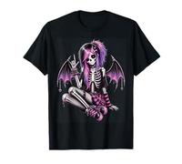 Emo Goth Girl Skeleton Girl Punk Dark Gothic Art T-Shirt