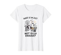 Emo Goth Graveyard Goose Not Silly Enough Funny Value Graphic T-Shirt, Women, White, L