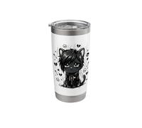 Emo Gothic Cat Chibi Anime Grunge Punk Kitty Stainless Steel Insulated Tumbler