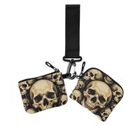 Emo Grunge Aesthetic Gothic Skull Goth Halloween Dual Wristlet Wallets for