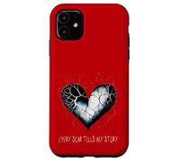 Emo Heart Every Scar Tells My Story Alt Goth Sad Valentine Case for iPhone 11