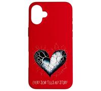 Emo Heart Every Scar Tells My Story Alt Goth Sad Valentine Case for iPhone 16 Plus