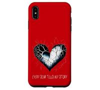 Emo Heart Every Scar Tells My Story Alt Goth Sad Valentine Case for iPhone XS Max