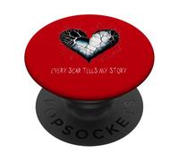 Emo Heart Every Scar Tells My Story Alt Goth Sad Valentine PopSockets Adhesive PopGrip