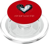 Emo Heart Every Scar Tells My Story Alt Goth Sad Valentine PopSockets PopGrip for MagSafe