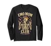 Emo Mom Club Still Rockin Skeleton Nostalgia Women Mother Long Sleeve T-Shirt