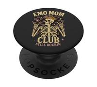 Emo Mom Club Still Rockin Skeleton Nostalgia Women Mother PopSockets Adhesive PopGrip