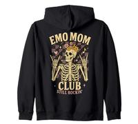 Emo Mom Club Still Rockin Skeleton Nostalgia Women Mother Zip Hoodie