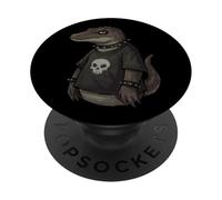 Emo Mosasaurus Goth Punk Skull Funny Dinosaur Meme PopSockets Adhesive PopGrip