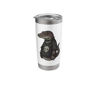 Emo Mosasaurus Goth Punk Skull Funny Dinosaur Meme Stainless Steel Insulated Tumbler
