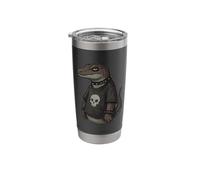 Emo Mosasaurus Goth Punk Skull Funny Dinosaur Meme Stainless Steel Insulated Tumbler