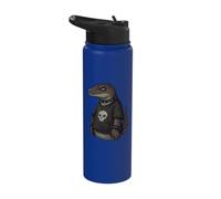 Emo Mosasaurus Goth Punk Skull Funny Dinosaur Meme Stainless Steel Insulated Water Bottle