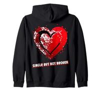 Emo Single But Not Broken Alternative Sad Valentine Zip Hoodie
