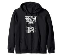 Emo Style Scene Kid Dark Aesthetic Emotional Expression Zip Hoodie