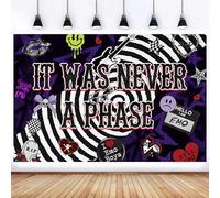 Emo Theme Birthday Party Backdrop 5x3FT, “It was Never A Phase” Banner, Goth Punk Rock Grunge Aesthetic Background Photo Props Wall Decorations for Sad Girl Teen Adult