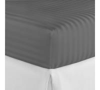 Emobosed Stripe Mattress Fitted Sheet Soft Mattress Cover Protector Mattress Encasement Single Dark Grey