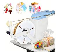 emobwdy Automatic Twist Tie Machine | Gold Wire Sealing Bundling Machine- 200mm Tightening Circle | Semi Automatic Sealing Machine Bag Closure Bundling Equipment for Bread Toys