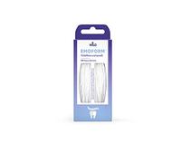 Emoform Triofloss, extra soft, carded nylon threads, for cleaning interdental spaces under bridges, and braces.