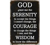 EMOHAT Serenity Prayer Metal Tin Sign Bible Verse Wall Decor Religious Inspirational Quotes Posters Christian Wall Art Gifts 12x8 Inches