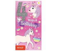 Emoji Have A Fabulous Unicorn 4th Birthday Greetings Card Emoji Multicolor